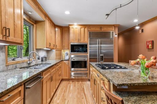 Bosch dishwasher, Wolf ovens, microwave and cooktop. Subzero frig and freezer.
