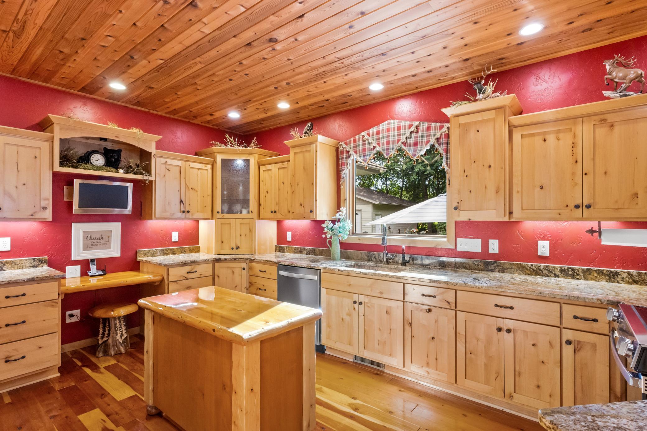 Custom Knotty Elder cabinetry
