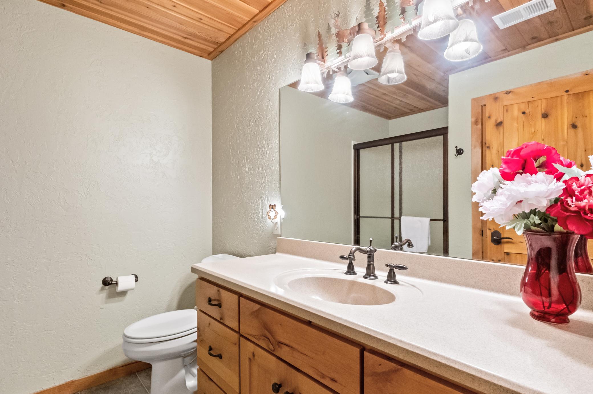 Basement 3/4 bath with a shower