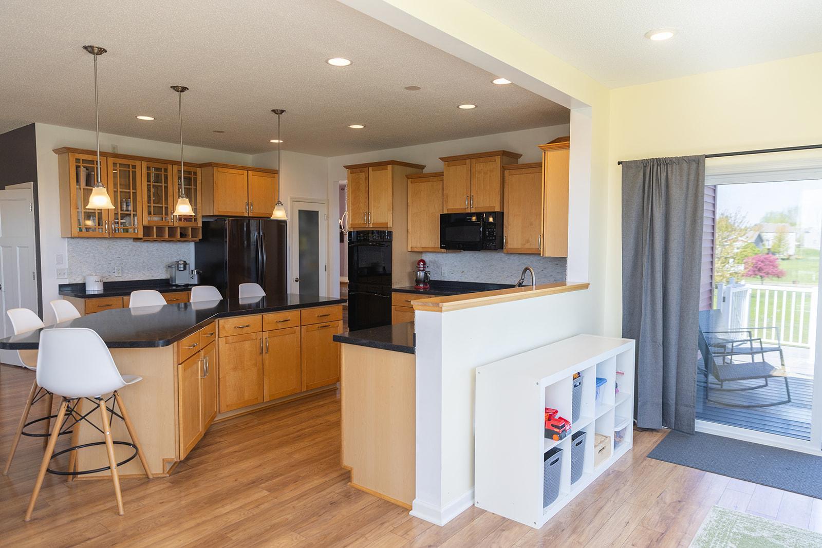 View from morning room to kitchen.