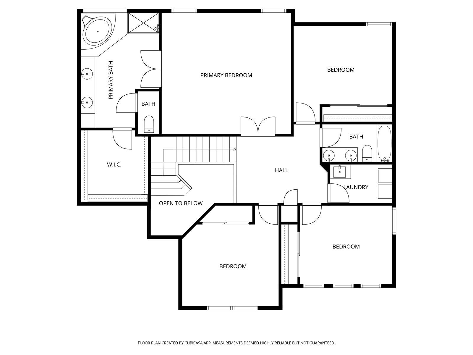 Upper level floor plan.