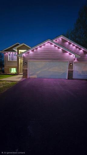 Home features permanent decorative lighting, ready for the holidays and just some fun.
