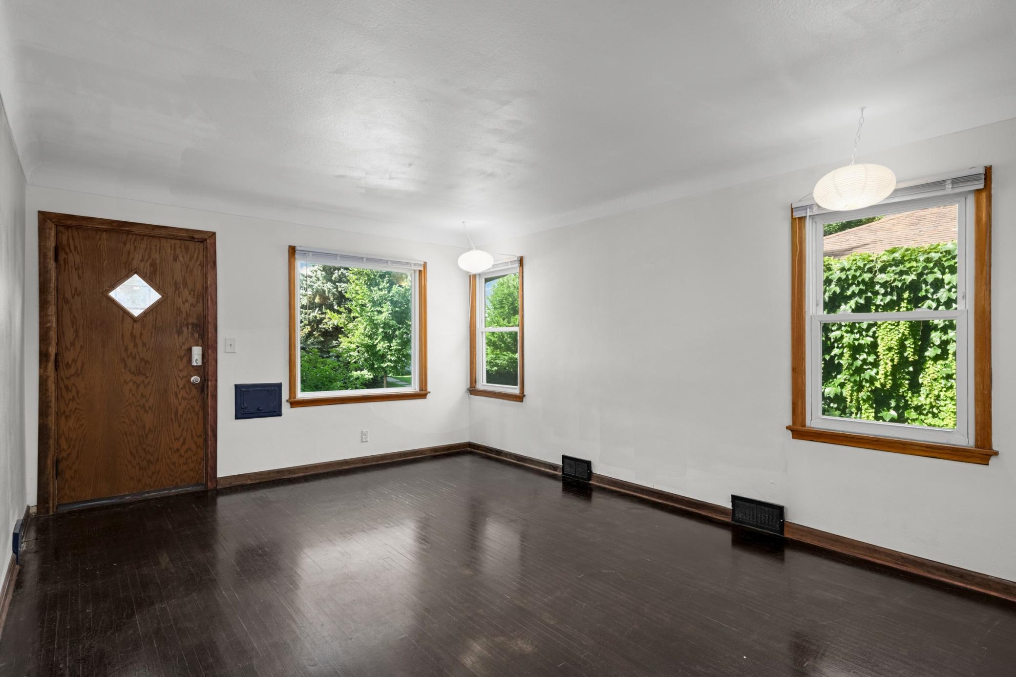 Rich hardwood floors and trim