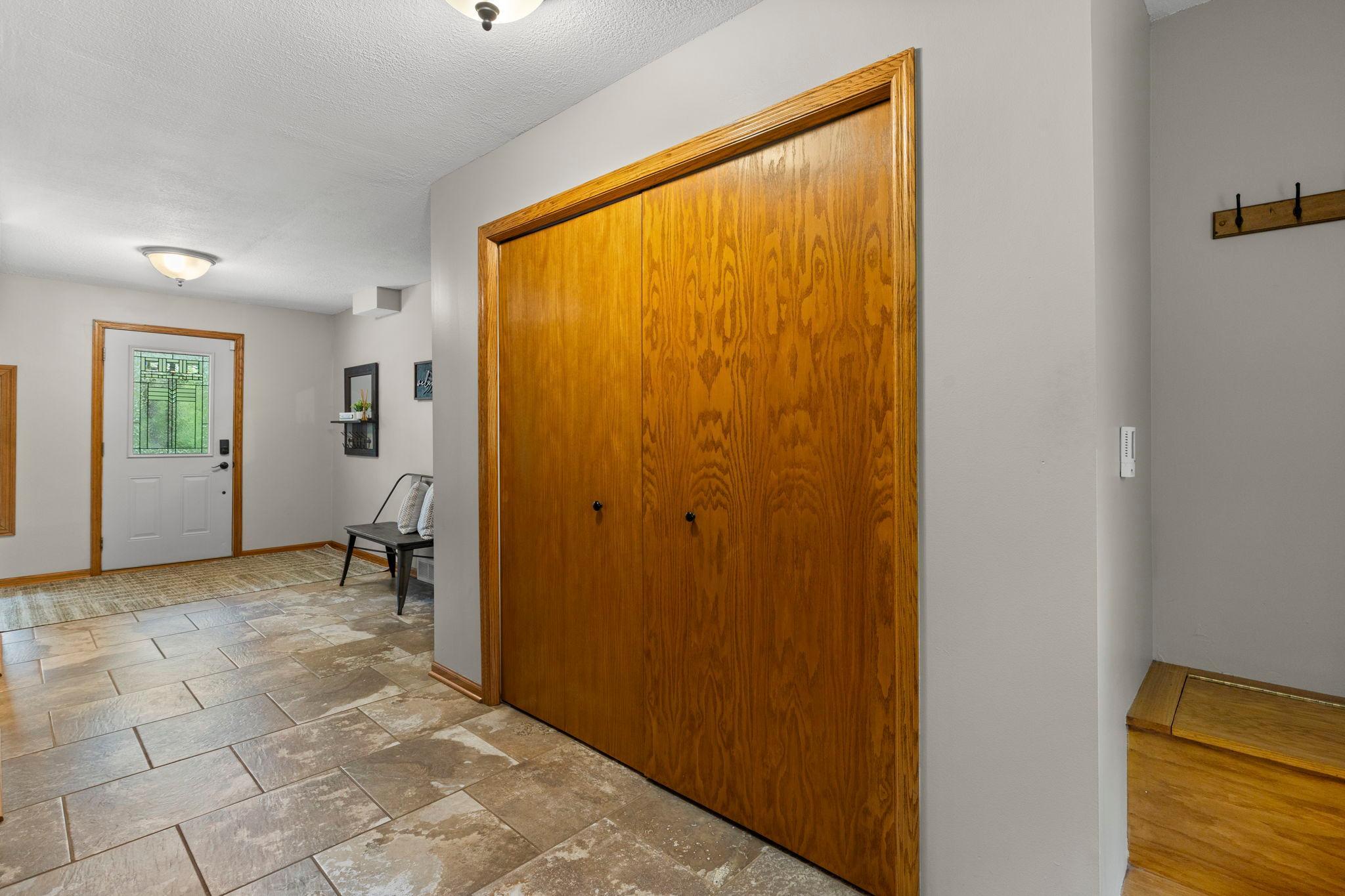 Two large closets in entry including Washer/Dryer