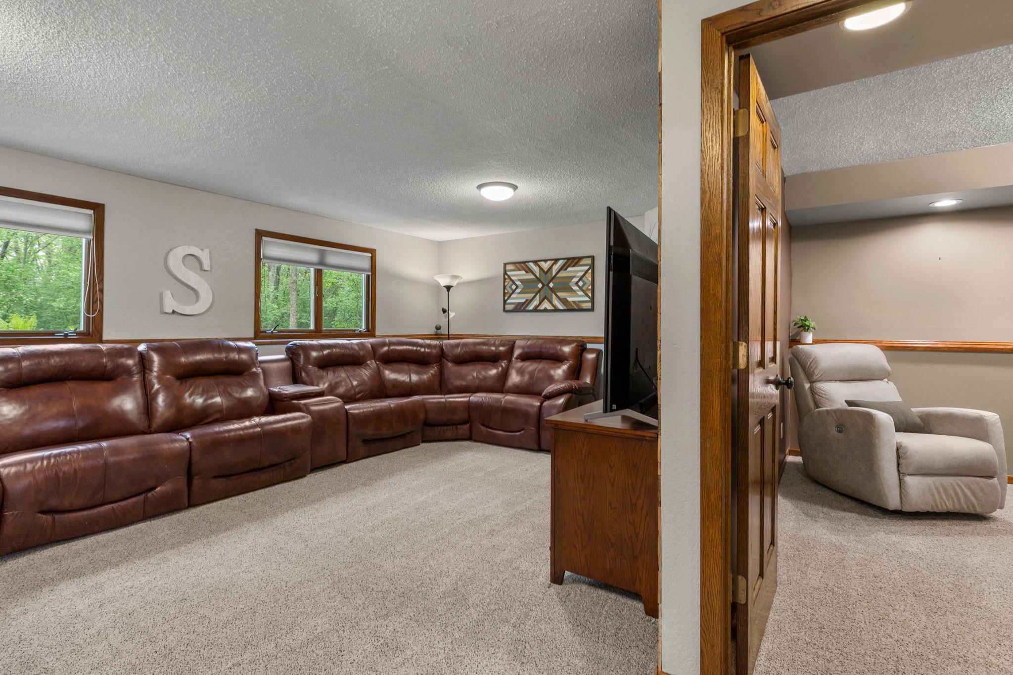 Large family room on lower level