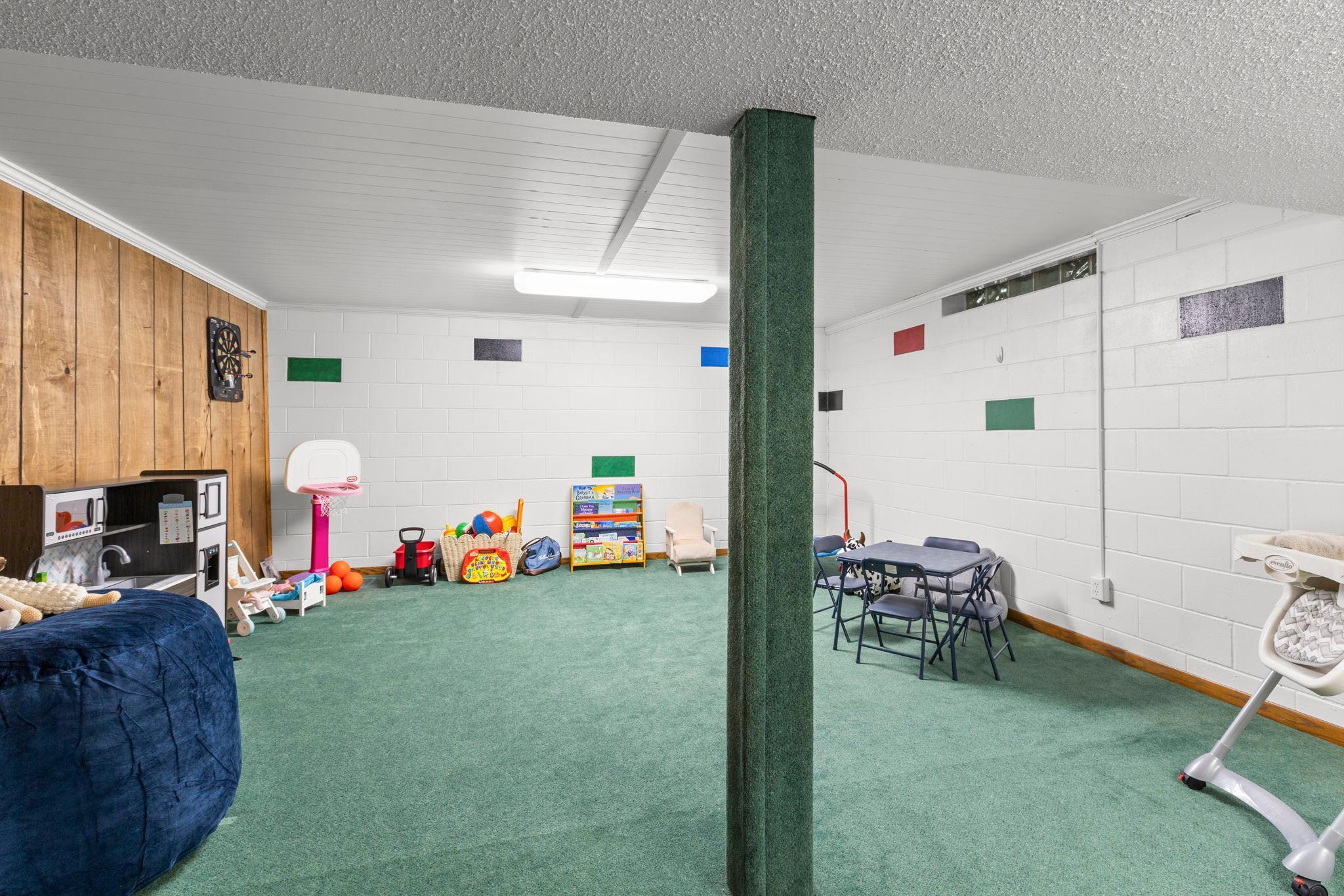 Lowest level of home is a designed play room currently!