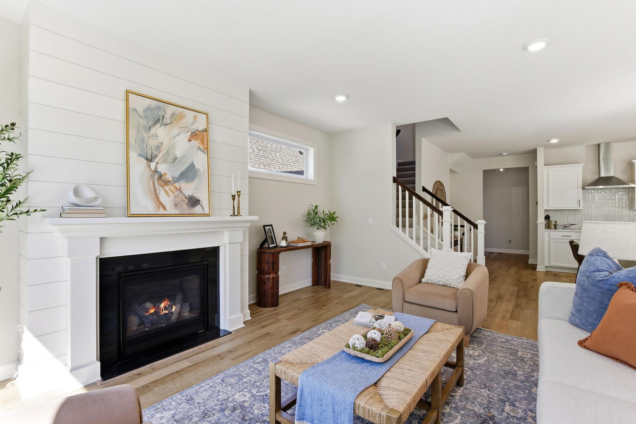 Gas fireplace in living room