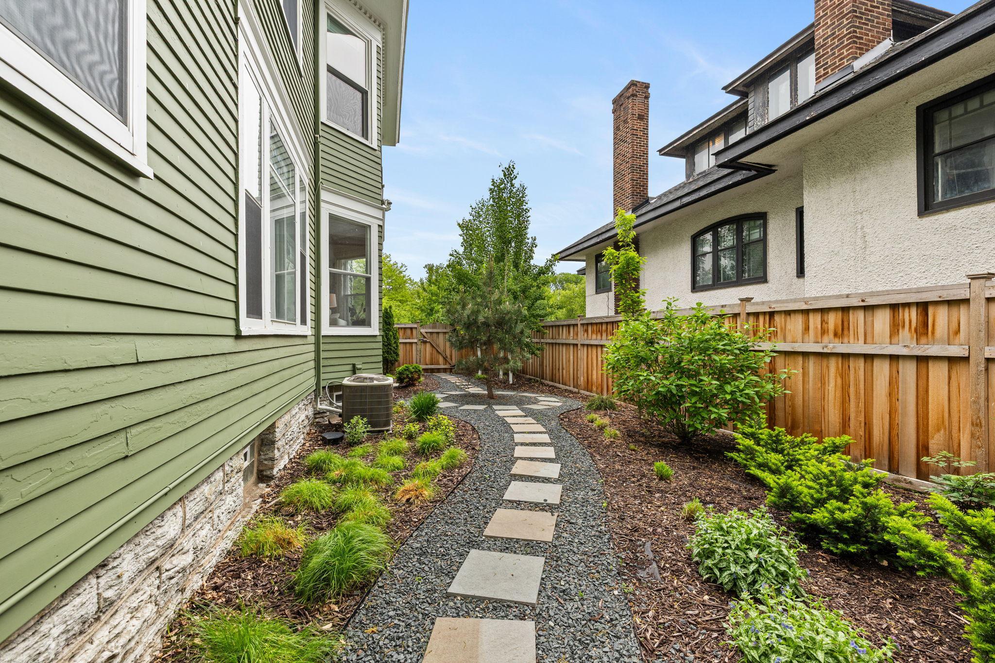 Beautiful side yard.