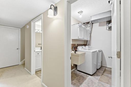 Like the whole house, the laundry room is fresh and crisp...... Washer and dryer NEW in 2026!!!