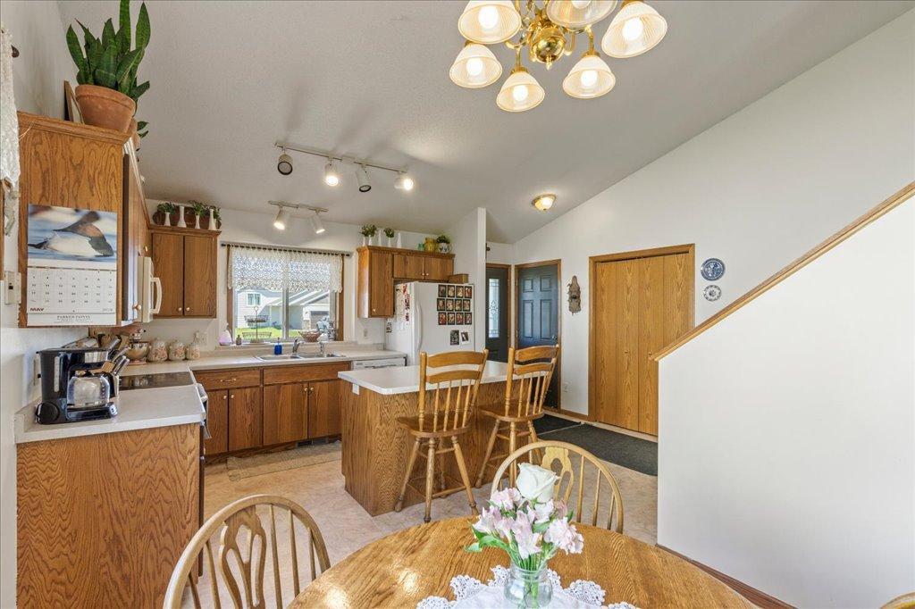 Open concept kitchen and dining