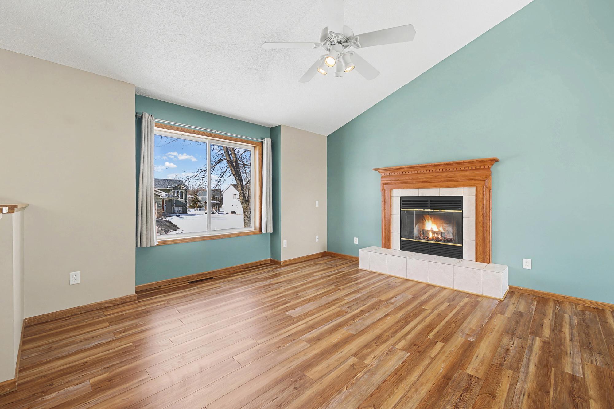 Wood burning fireplace
