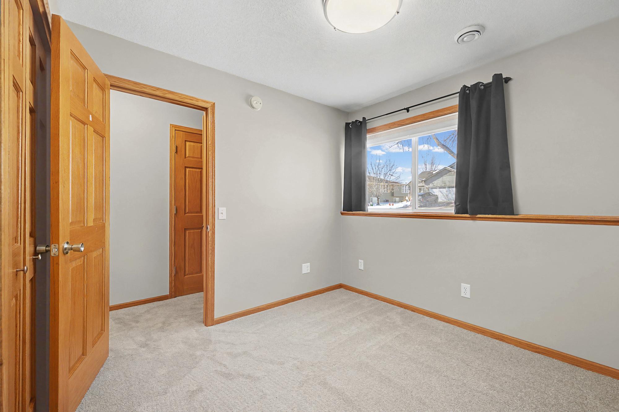 Lower bedroom with new carpet