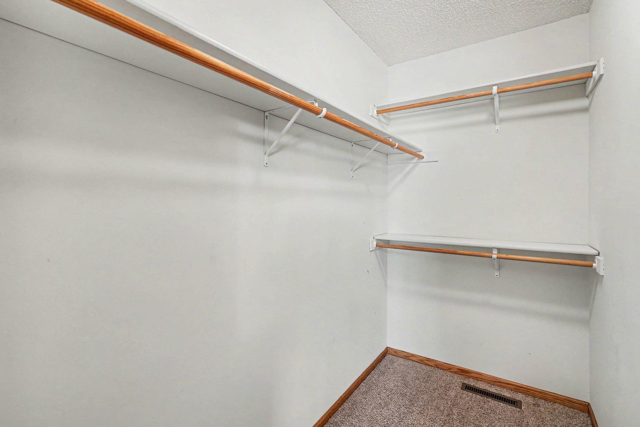 Large walk in closet in primary bedroom