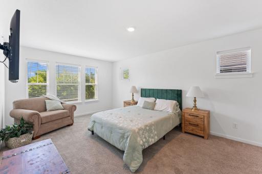 Master suite, with large walk-in closet and dual vanity ensuite bath