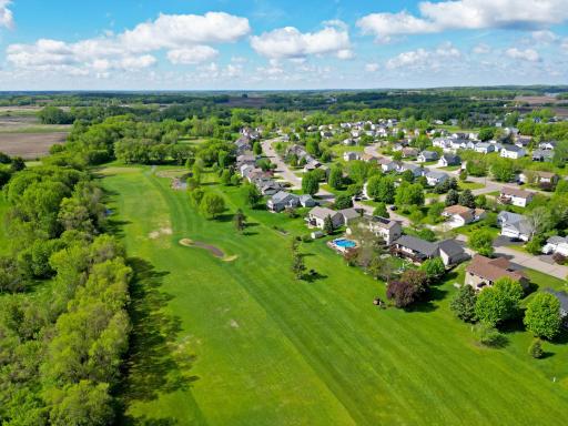 The home aligns ideally on the hole as it offers views of the tee shot and the shot to the green. This is view to the green.