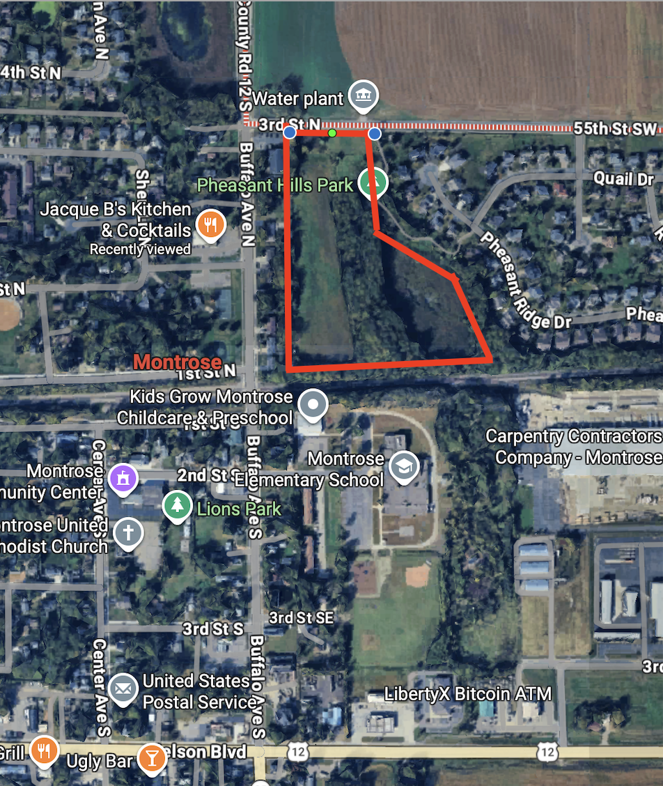 Approximate lot lines in heart of Montrose