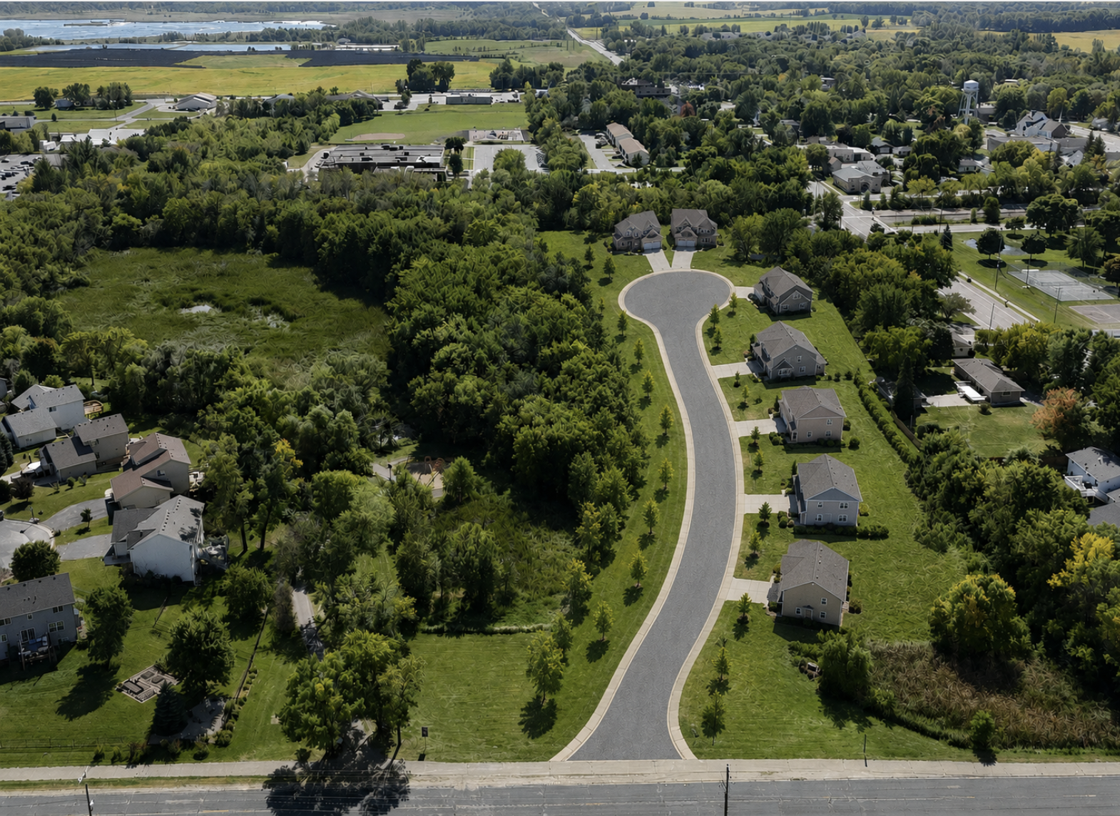 Rendering of a single family cul-de-sac potential