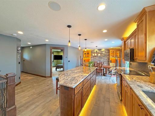 Gorgeous granite countertops with under and over accent lighting.