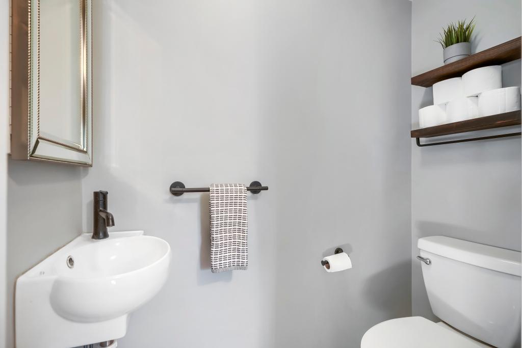 Added half bath for everyday functionality