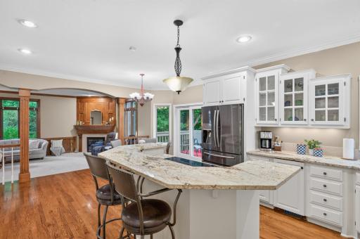 Kitchen/ Dinette combo overlooking family room