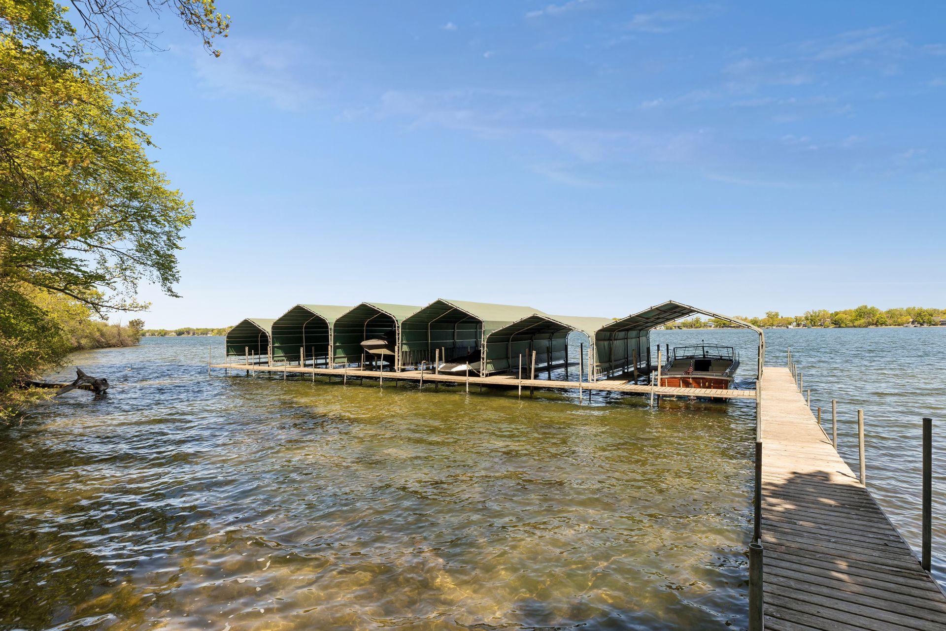 The dock slip deeded to 45 Clay Cliffe Drive is the far left slip on the end.