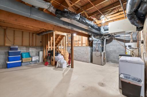 Lowest level mechanical room, with a large amount of storage