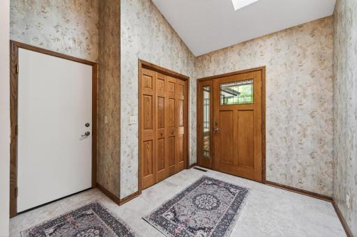 Large foyer with newer front door system