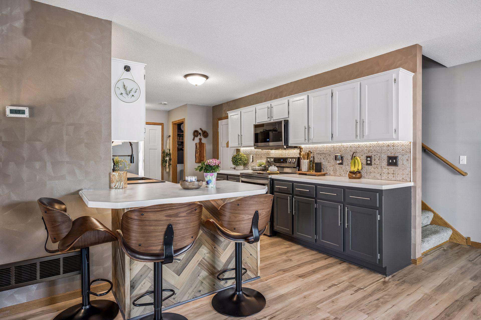 Breakfast bar with newly renovated kitchen.jpg