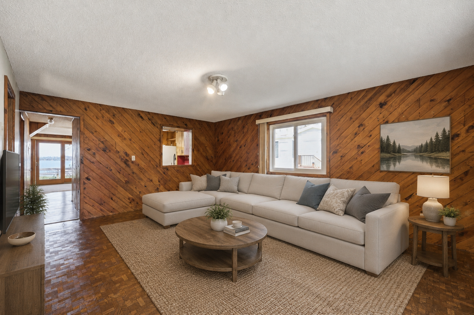Digitally Staged Family Room