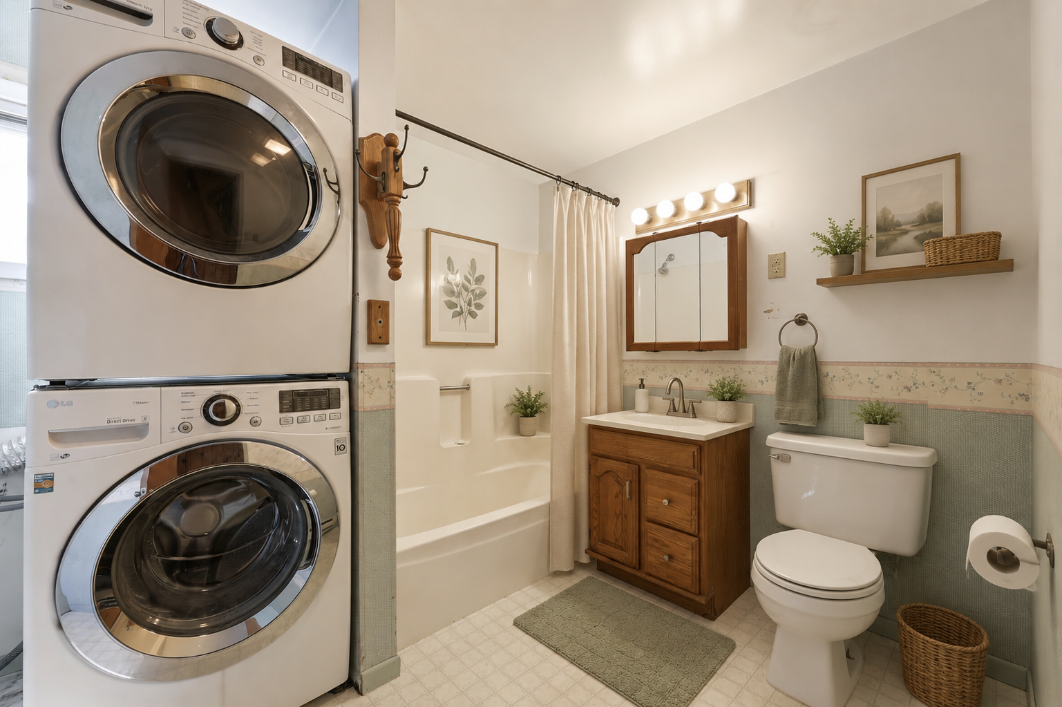 Digitally Staged Main Floor Full Bath