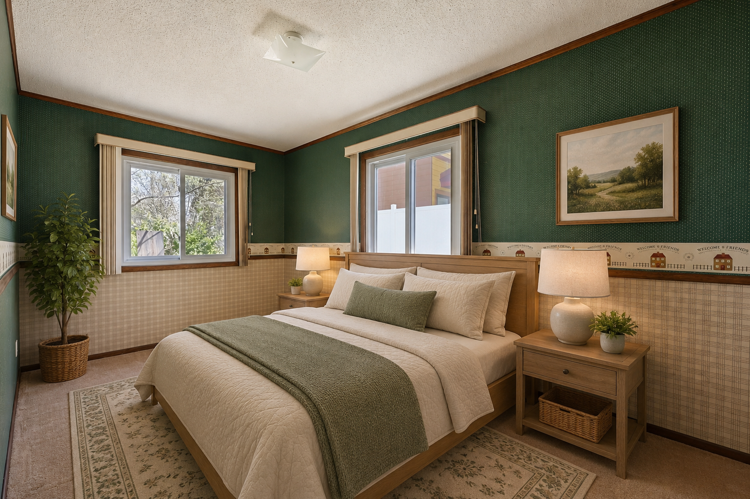 Digitally Staged Main Floor Bedroom
