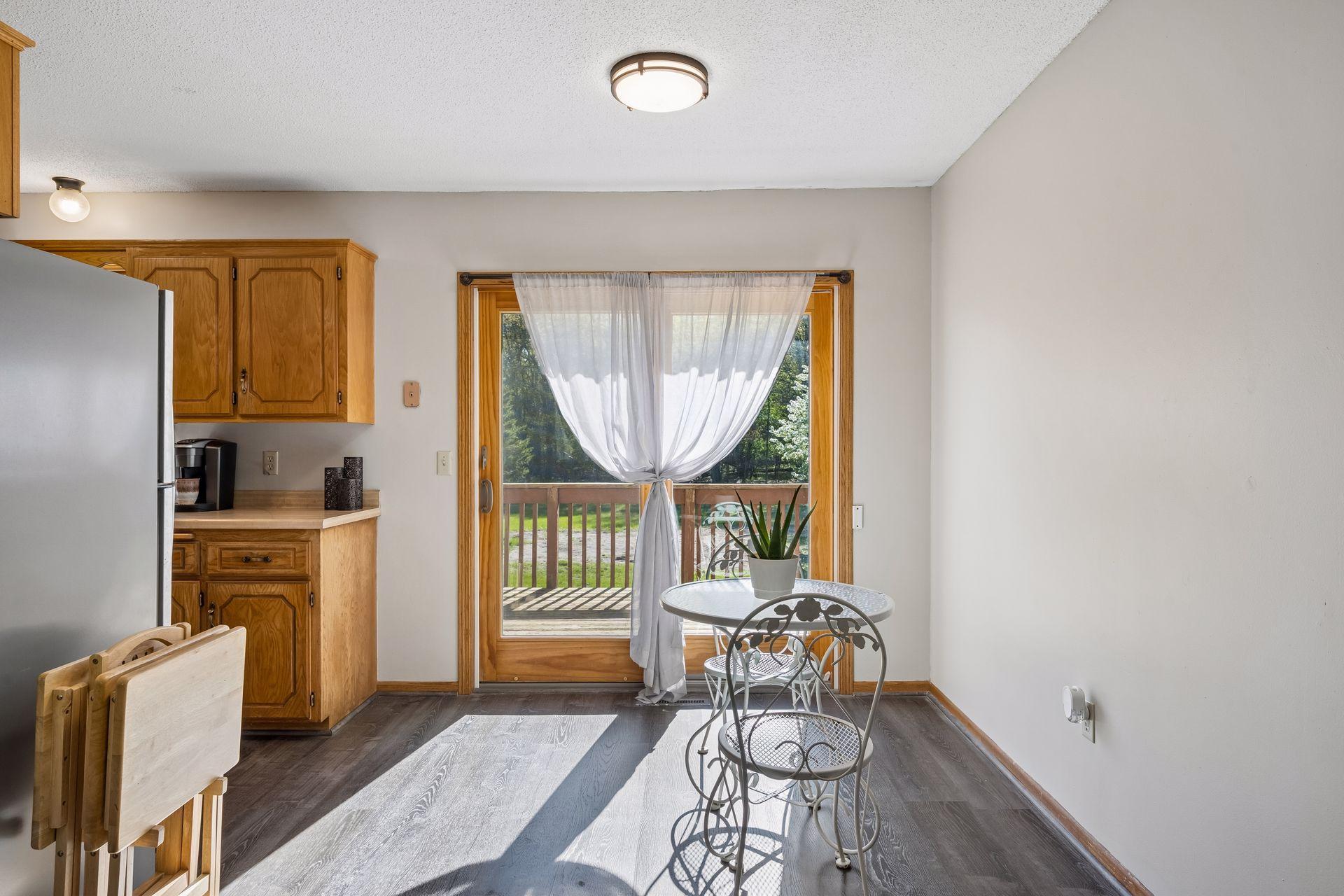 Informal dining room walks out to the back deck
