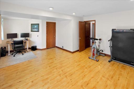 Another view of the lower level rec room area.