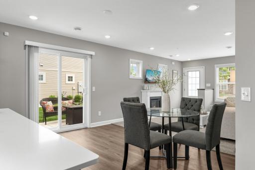 Dining space that also has sliding door outside