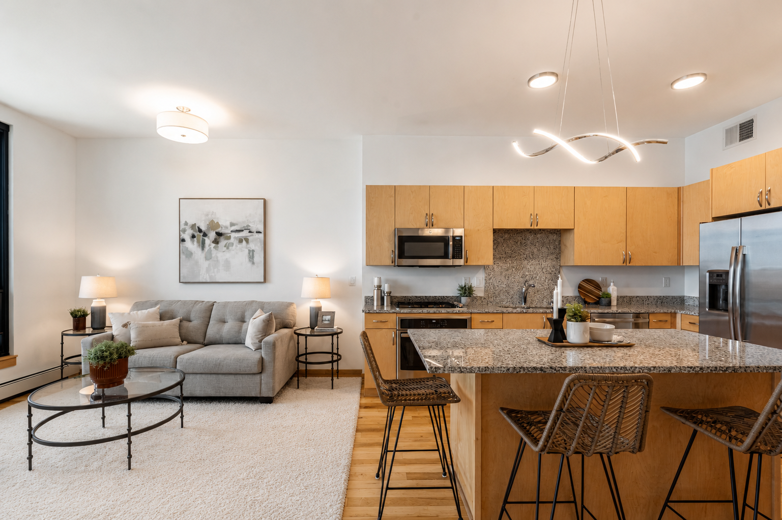 Living Room & Kitchen