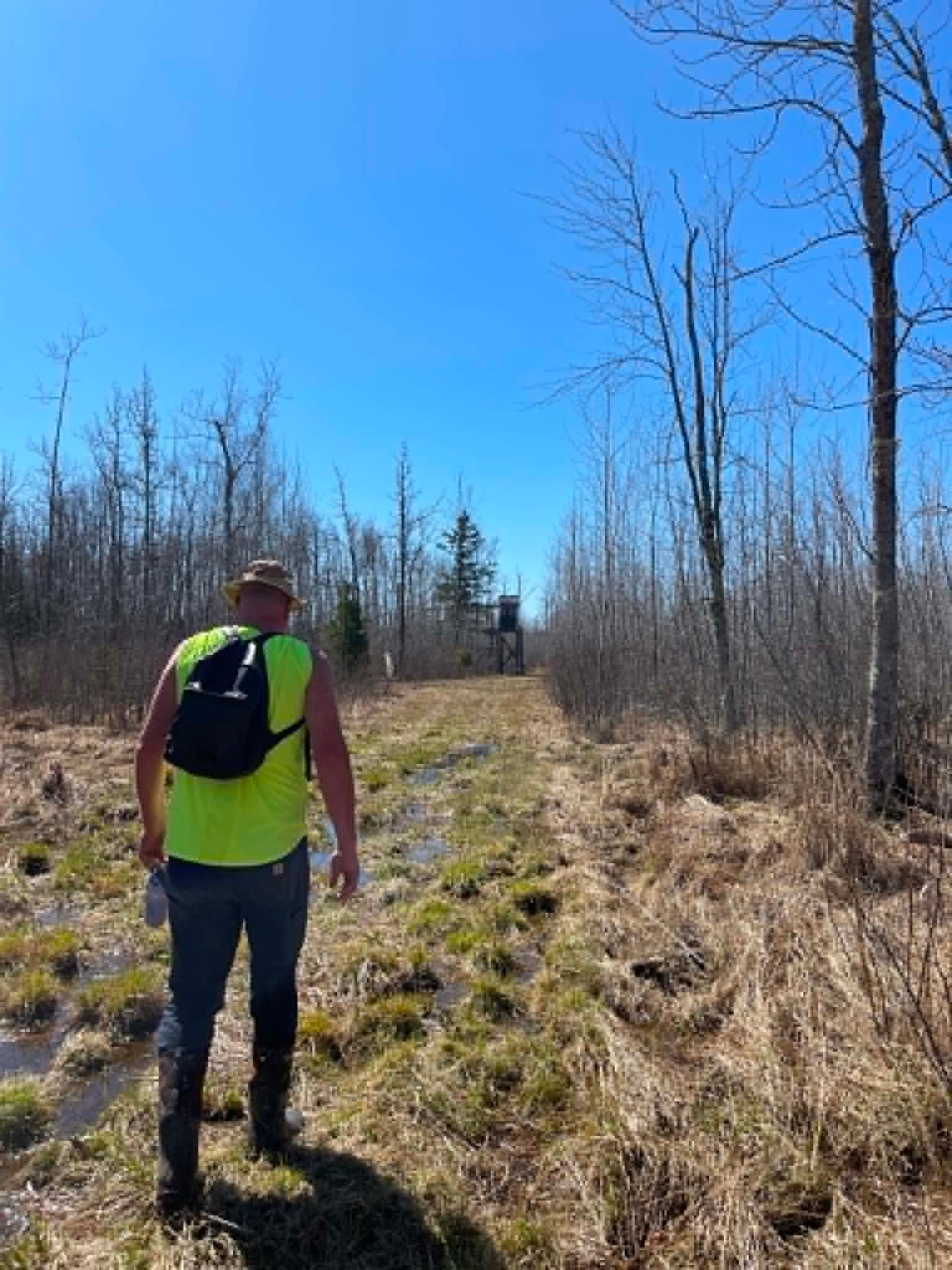 Walking in between 2 deer stands heading to NW corner.