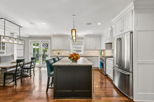 The kitchen is the heart of the home and open flows to the backyard patio, eating and family room on the main level. Smooth ceilings throughout the home with inlays speakers.