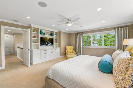 Escape at the end of the day to your primary suite to watch TV, read a book or simply relax.