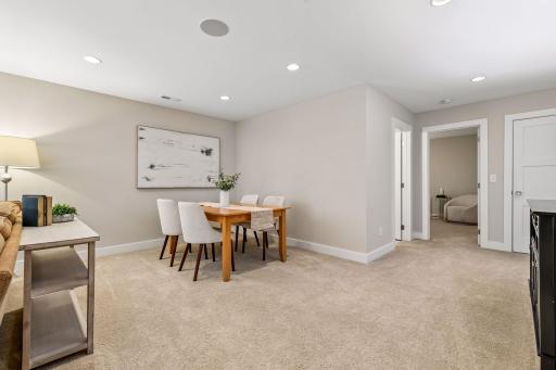 Rough in is complete for wet bar if buyer so desires to add a bar on the wall as it backs to the lower-level bathroom.