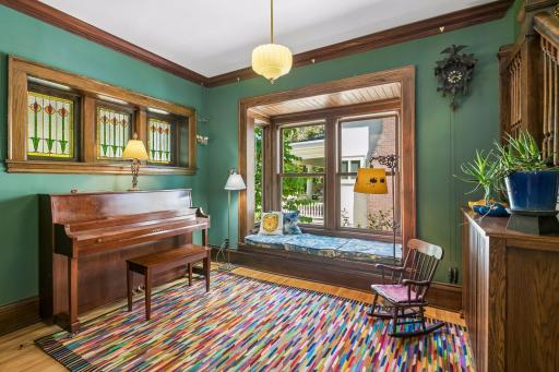 Elegant sun-filled, open entry space with new, larger windows in the music room.