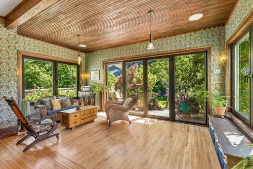 Main floor family room has amazing large windows and great connectivity to the backyard.