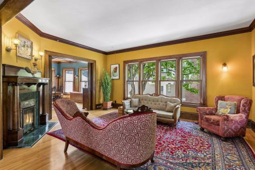 New, larger windows in living room provide so much natural light.