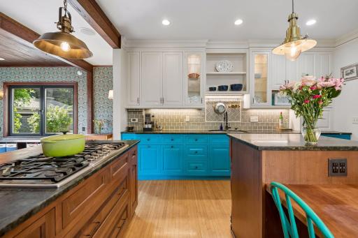 Large, open eat-in kitchen