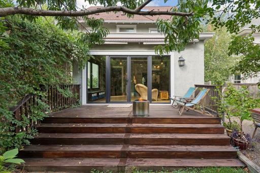 Large deck off the kitchen and family room. Amazing indoor outdoor connectibility!