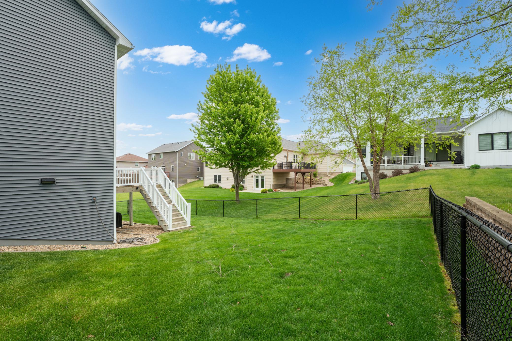 Fenced backyard