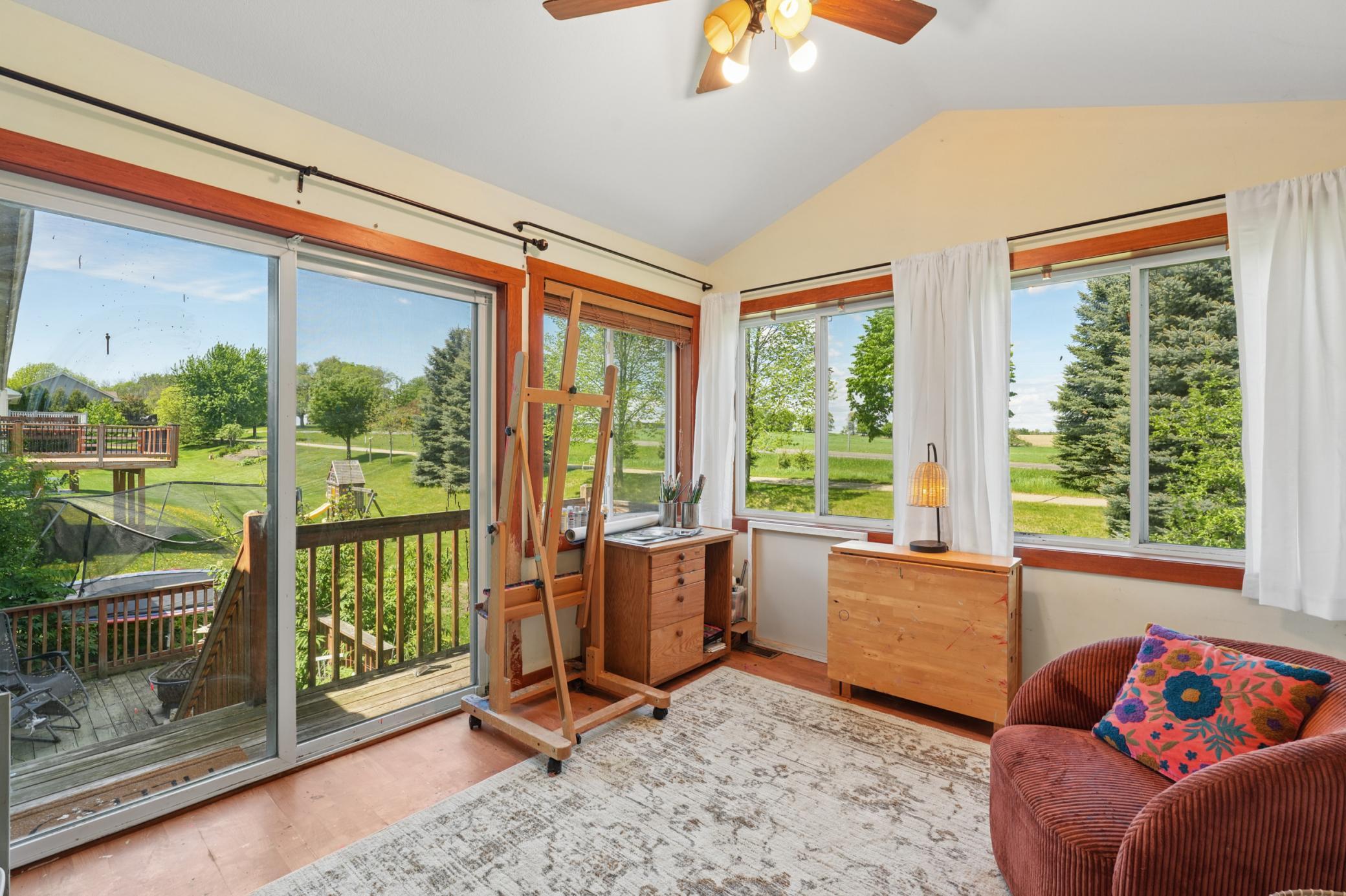 Sunroom with Vaulted Ceilings