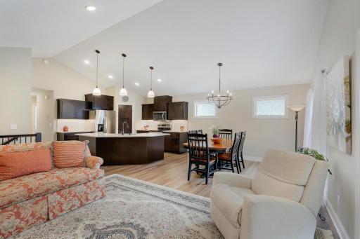 The angled island and informal dining area offer 2 options for your dining experience