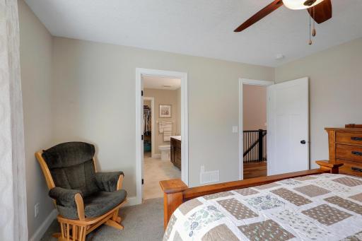 Primary bath flows through to the walk-in closet