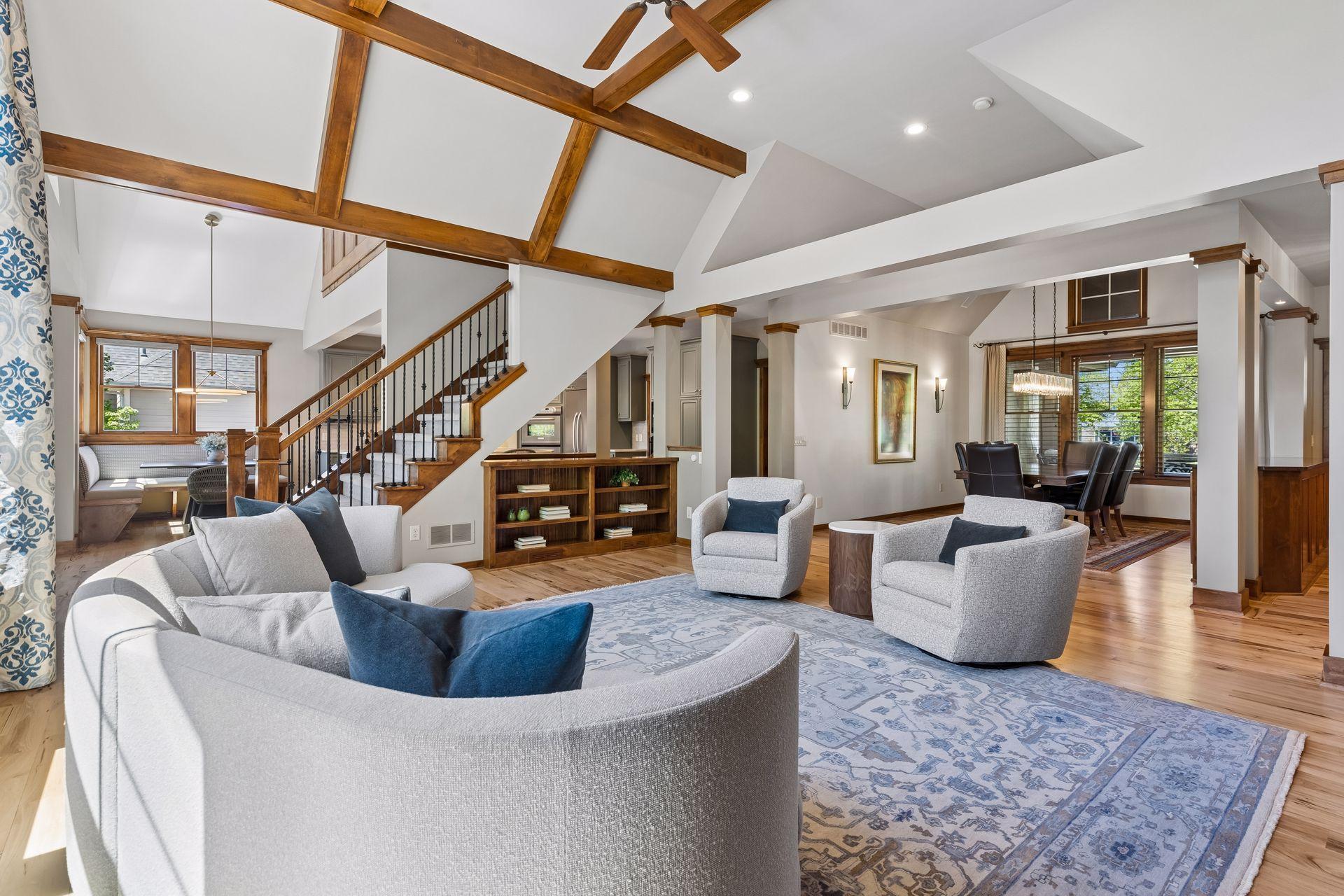 This view showcases the flow and open layout of the main level.
