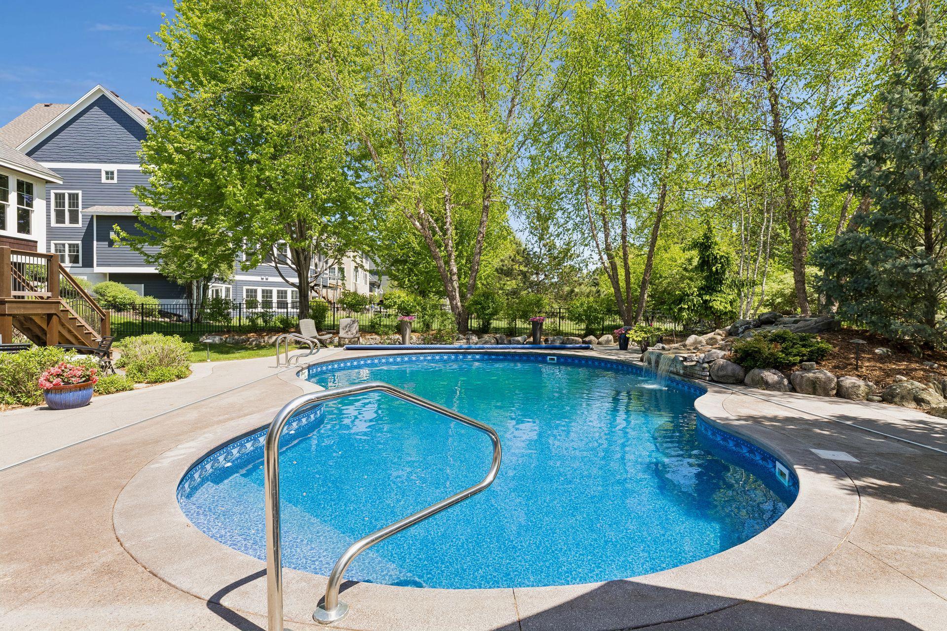 Relax or entertain in your own heated saltwater pool. The yard is completely fenced in with an iron fence & professionally landscaped. A new pool liner was installed 2023.